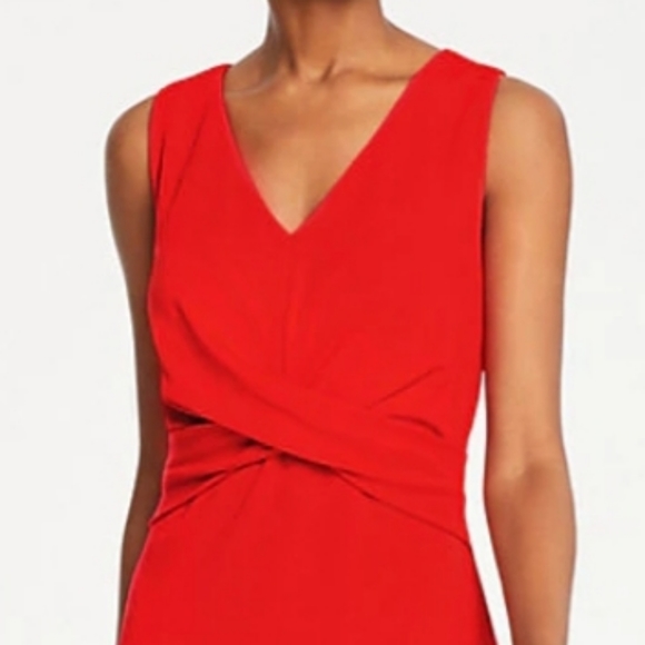 Ann Taylor Sleeveless Red Twist Dress - Picture 3 of 5